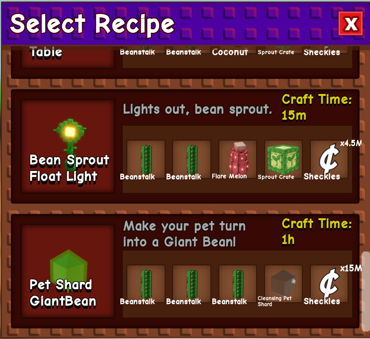 giant crafting recipe